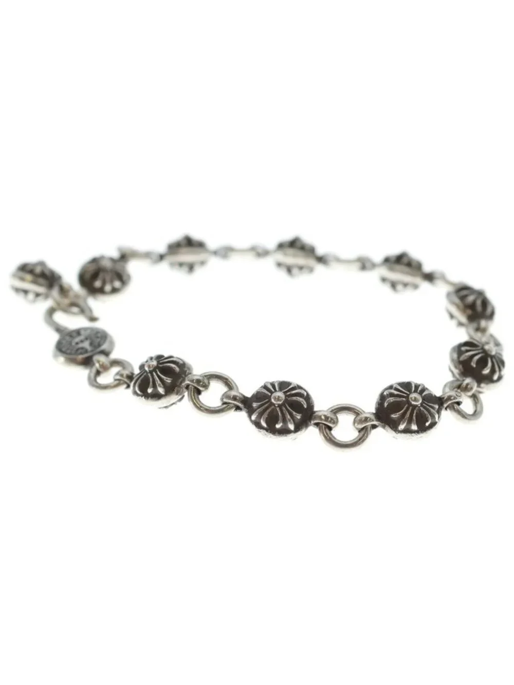 Chrome Hearts No2 Ball 2 Cross Bracelet Silver